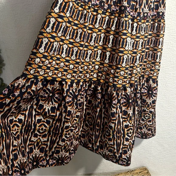 Anthropologie Maeve Somerset Maxi Dress Printed Short Sleeve  XS P - Picture 6 of 14